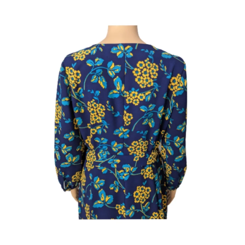 J. Crew Golden Floral 365 Crepe Wrap Dress 4